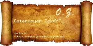 Ostermayer Zekő névjegykártya